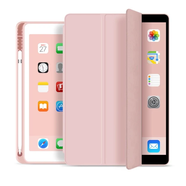 Case for 2019 iPad 10.2 7th 2018 2017 9.7 Mini 4 5 2020 Pro 11 10.5 Air 3 Smart Cover with Pencil Holder iPad 5th 6th Generation