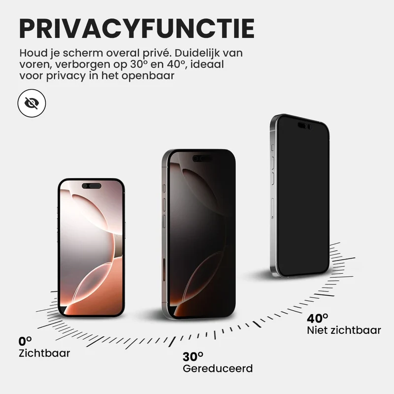 Casify Gehard Glas Privacy Screenprotector met installatiekit voor de iPhone Air