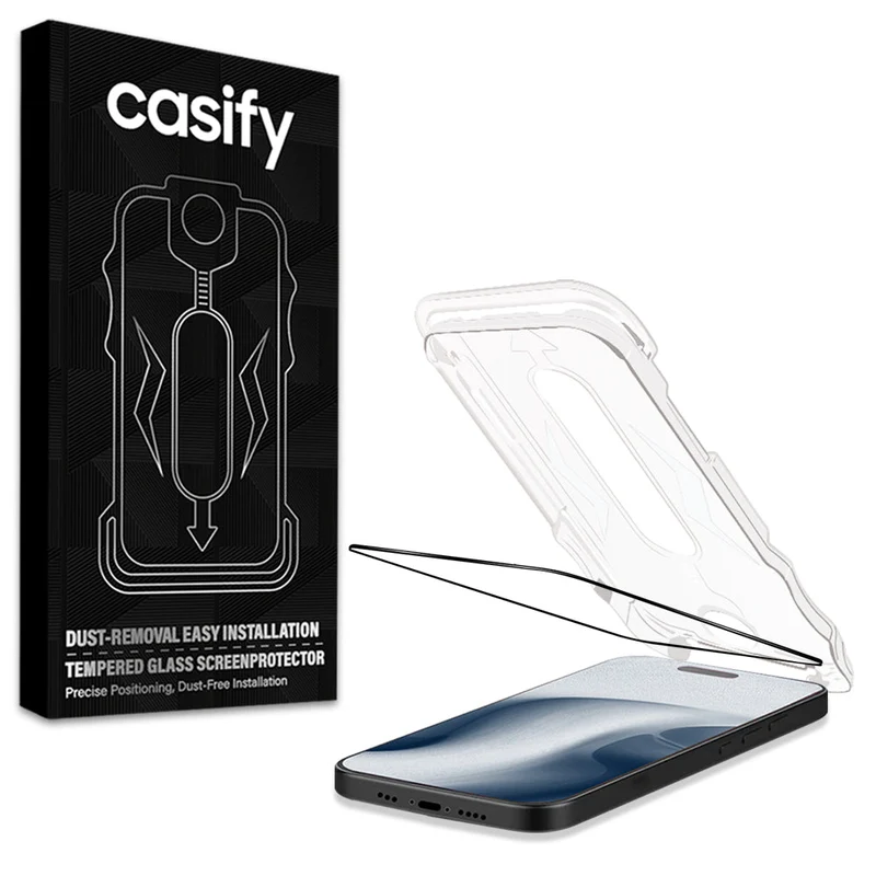 Casify Gehard Glas Full Cover Screenprotector met installatiekit voor de iPhone Air