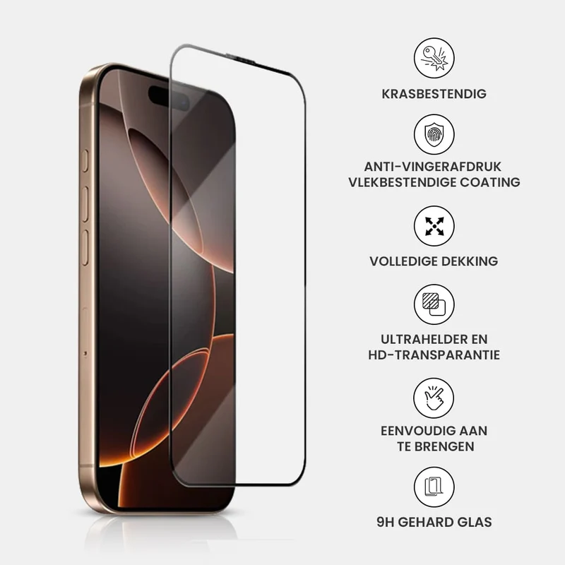 Casify Gehard Glas Full Cover Screenprotector met installatiekit voor de iPhone Air