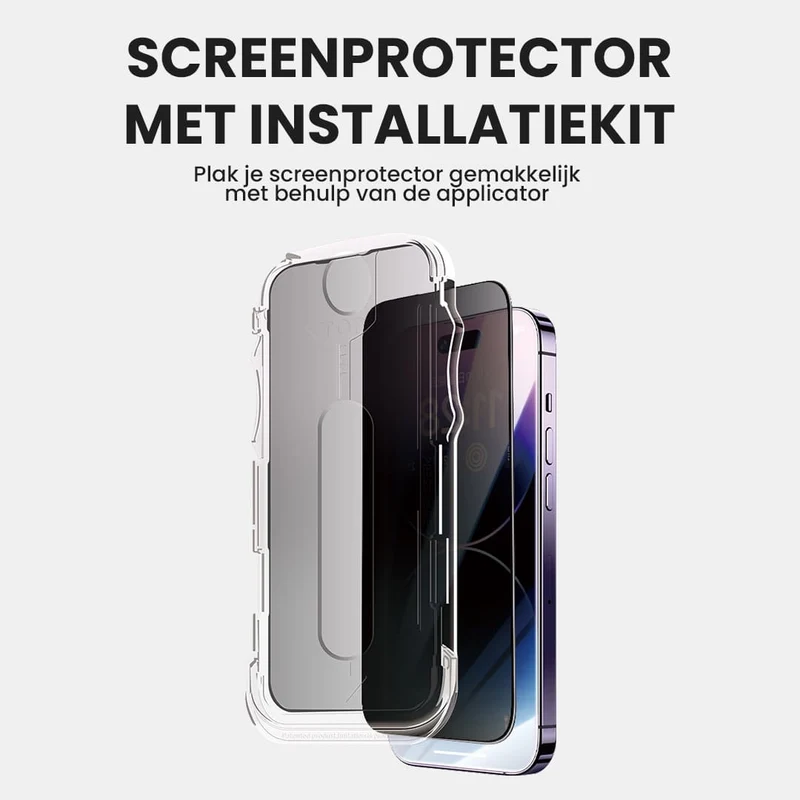 Casify Gehard Glas Privacy Screenprotector met installatiekit voor de iPhone 17 Pro Max