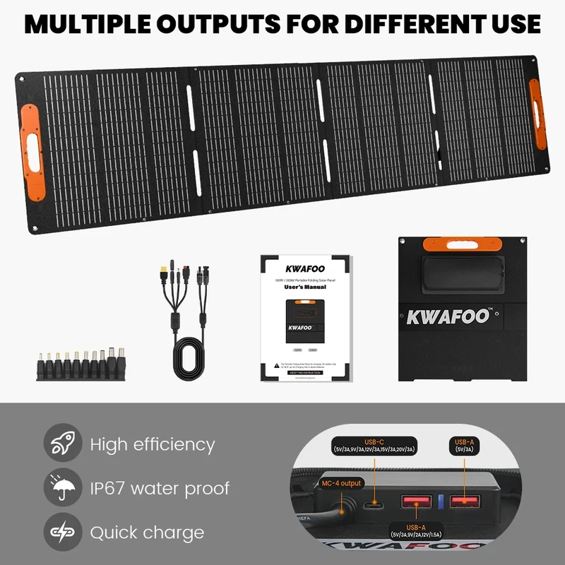 200w Watt Portable Solar Panels 200W Wat Foldable Solar Panel are Used for Mobile Energy Storage and Power Supply Charging