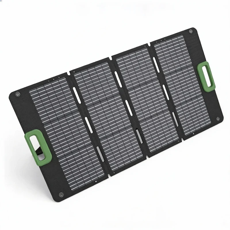 USB-C Outdoor Camping Solar Panel Kit 100W Folding ETFE 24% Efficiency Black Gear Bag Charger 3.5kg 17.1V