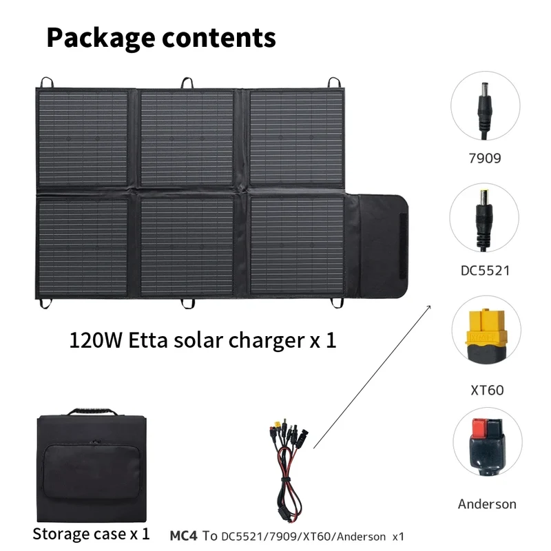 Portable 400W 300W 200W 120W Flexible Solar Panels for Camping Waterproof Outdoor Foldable Design for Power Supply Charging