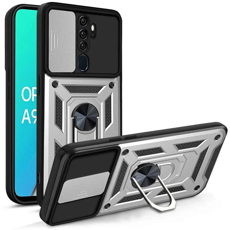 For OPPO A5 A9 2020 Case Shockproof Armor Magnetic Ring Stand Holder Back Cover for OPPO A3S A5S A7 Phone Cases