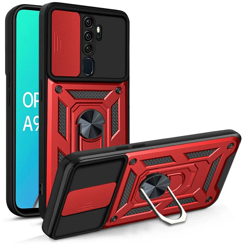 For OPPO A5 A9 2020 Case Shockproof Armor Magnetic Ring Stand Holder Back Cover for OPPO A3S A5S A7 Phone Cases