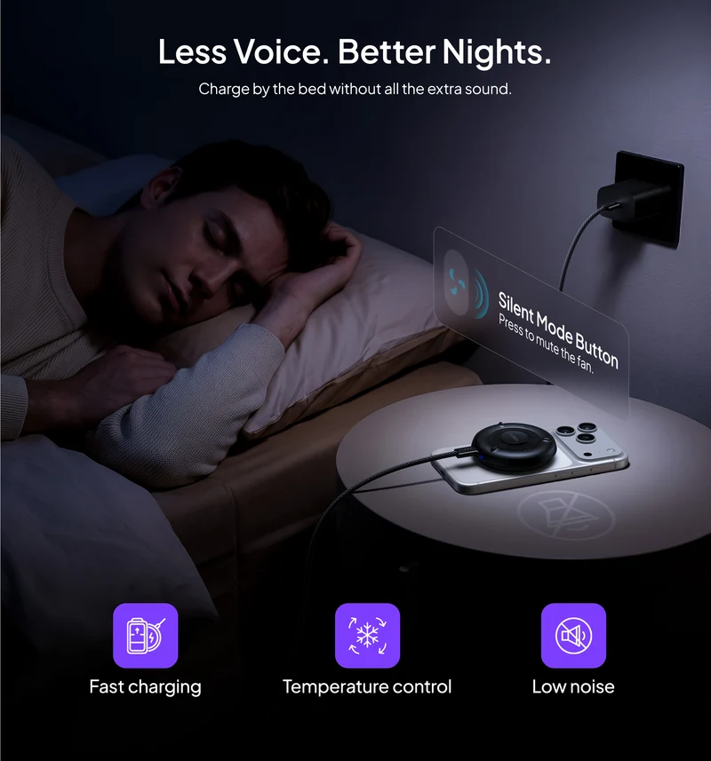 LISEN W122 25W Magnetic Charger with Cooling Fan