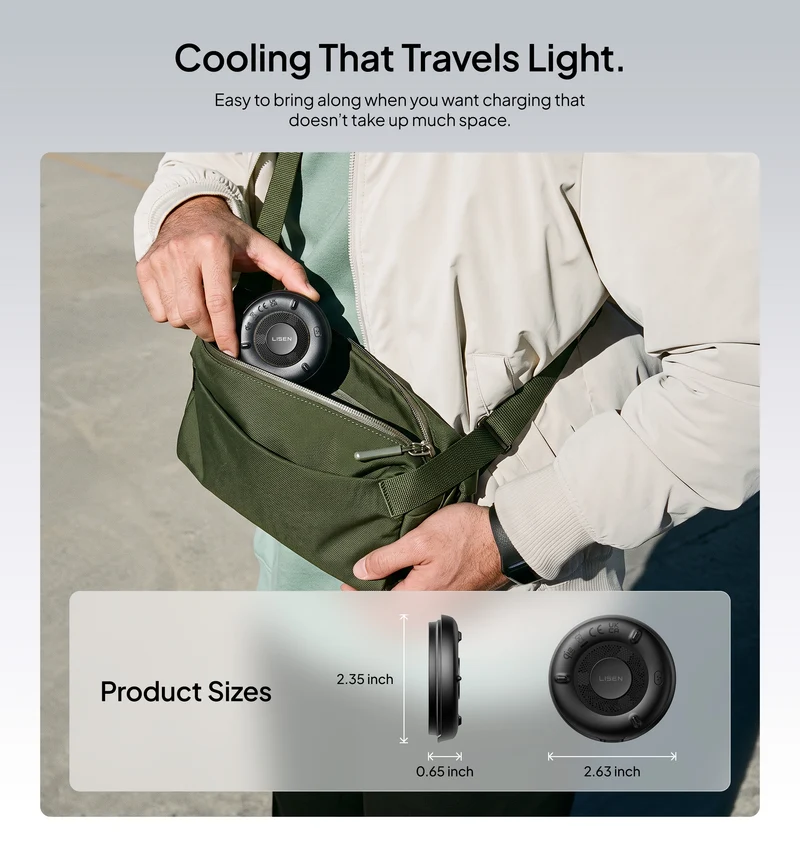 LISEN W122 25W Magnetic Charger with Cooling Fan