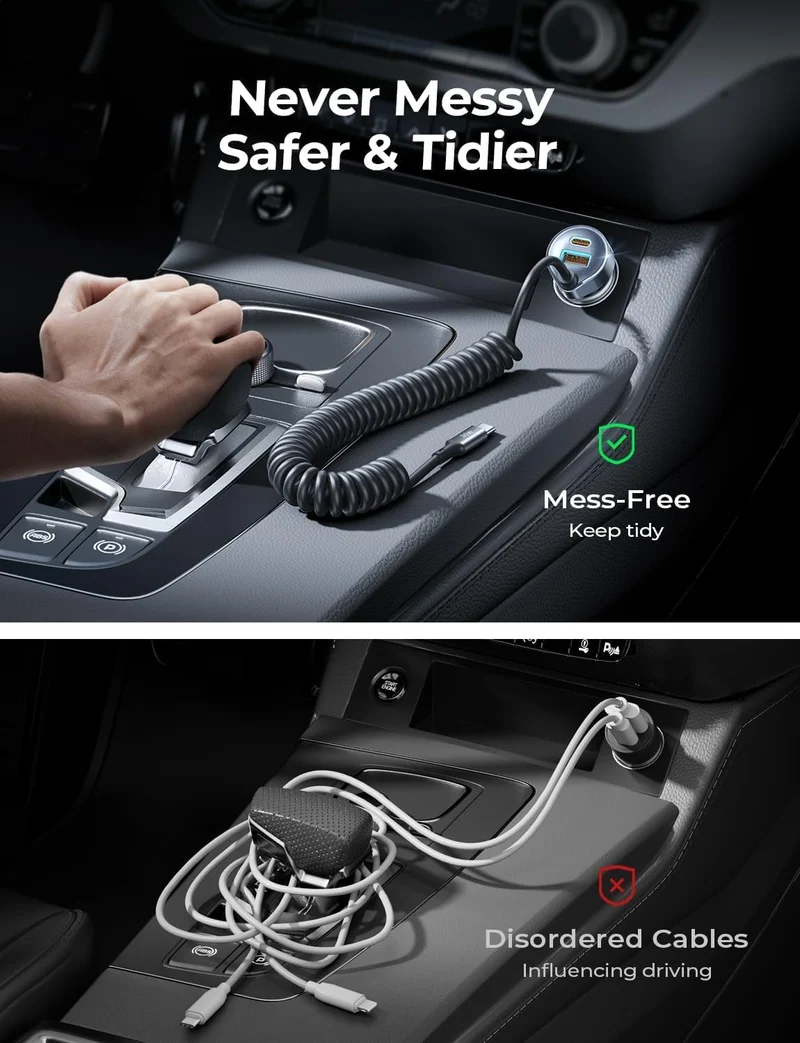 LISEN 90W USB C Car Charger for iPhone 17/16/15 Series Car Charger USB C Fast Charge Adapter,Super Fast for Men Women, Car Accessories, Compatible with iPhone 17 16 15 Pro Max