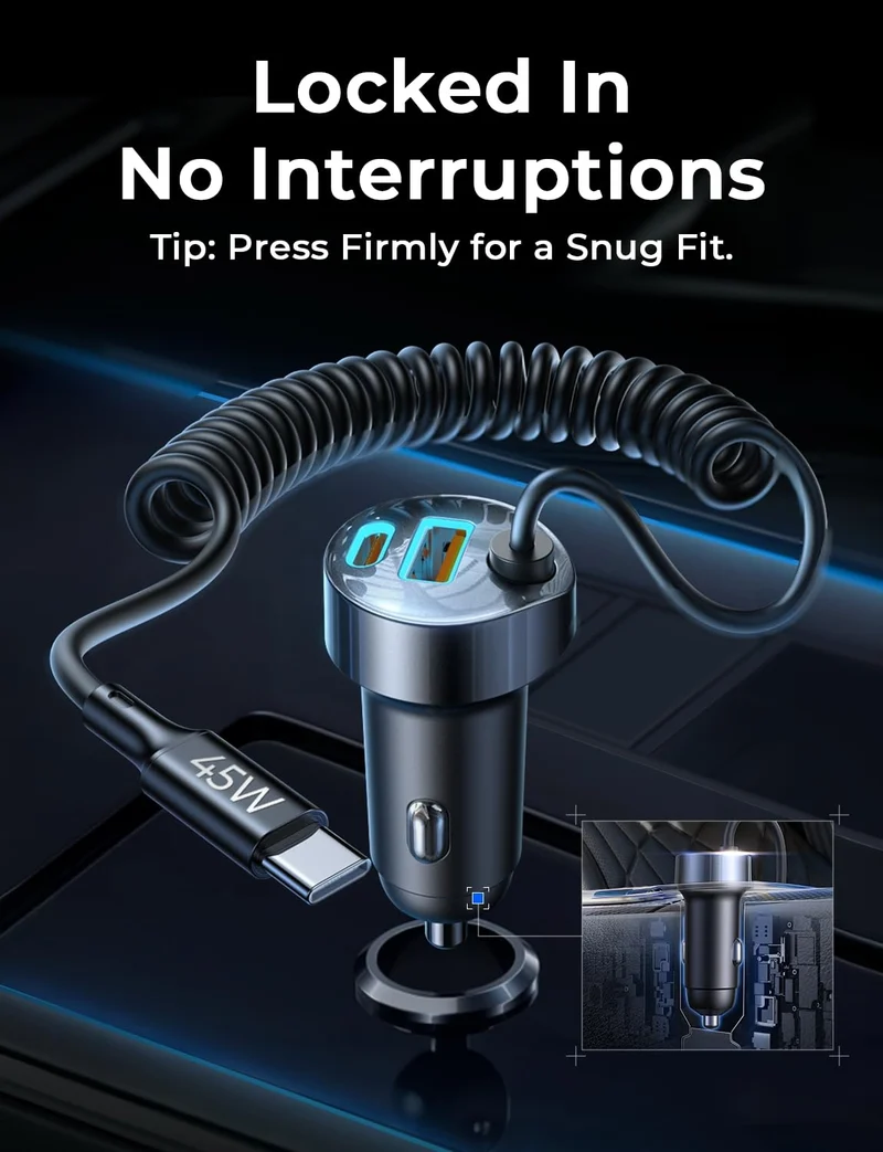 LISEN 90W for iPhone 18 17 16 Pro Max Car Charger USB C Fast Charge Super Fast for iPhone Duo Cigarette Lighter USB C Adapter for iPhone 18 Pro Max,Samsung Galaxy S26 Ultra, Car Accessories