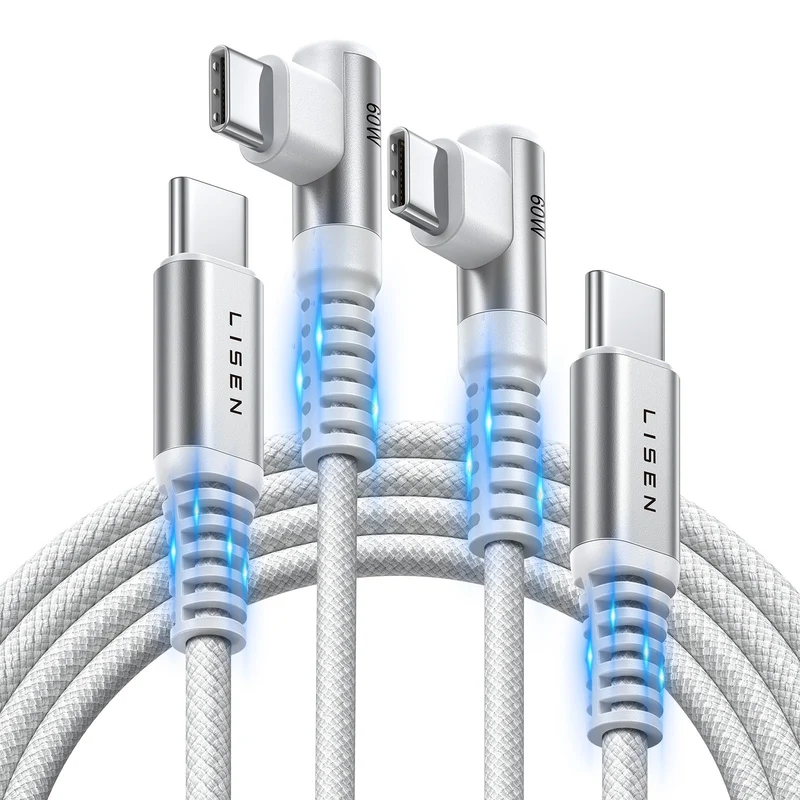 Lisen USB-C-zu-C-Kabel [60 W, 2er-Pack, 2 m]