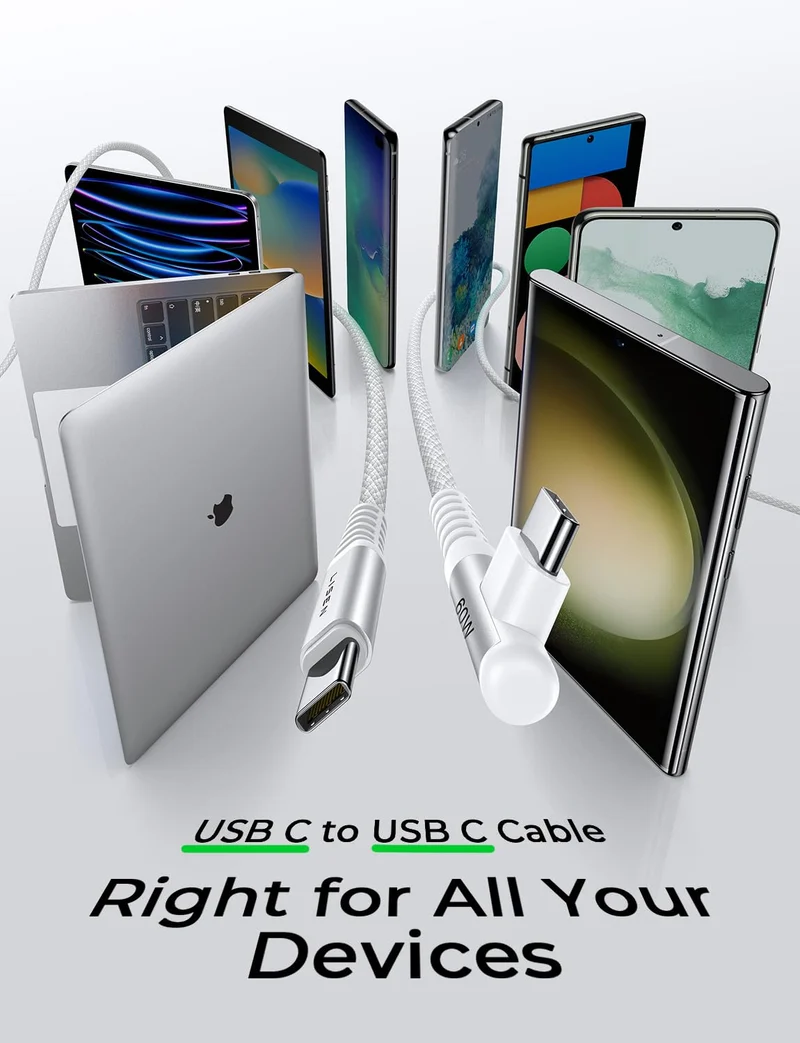 Lisen USB-C-zu-C-Kabel [60 W, 2er-Pack, 2 m]
