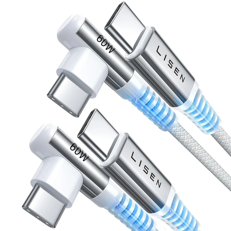 Lisen USB-C-zu-C-Kabel [60 W, 2er-Pack, 2 m]