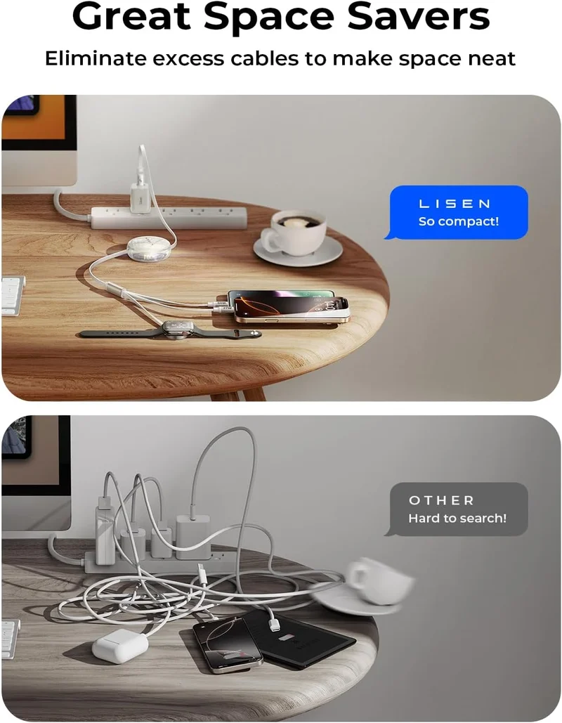 LISEN 3-in-1-Einziehkabel mit USB-C-Technologie