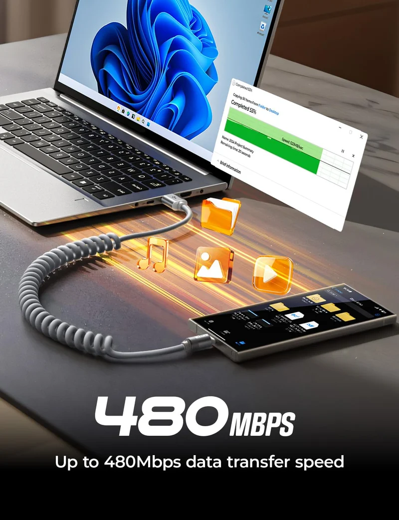 LISEN Spiralkabel USB-C