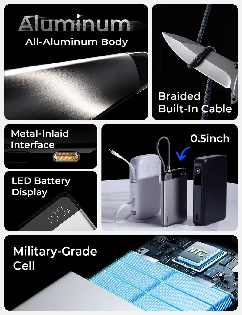 LISEN 0,5" Ultra Slim Powerbank 10000mAh