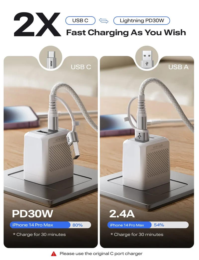 Lisen 30W USB-C-auf-Lightning-Kabel (2er-Pack)