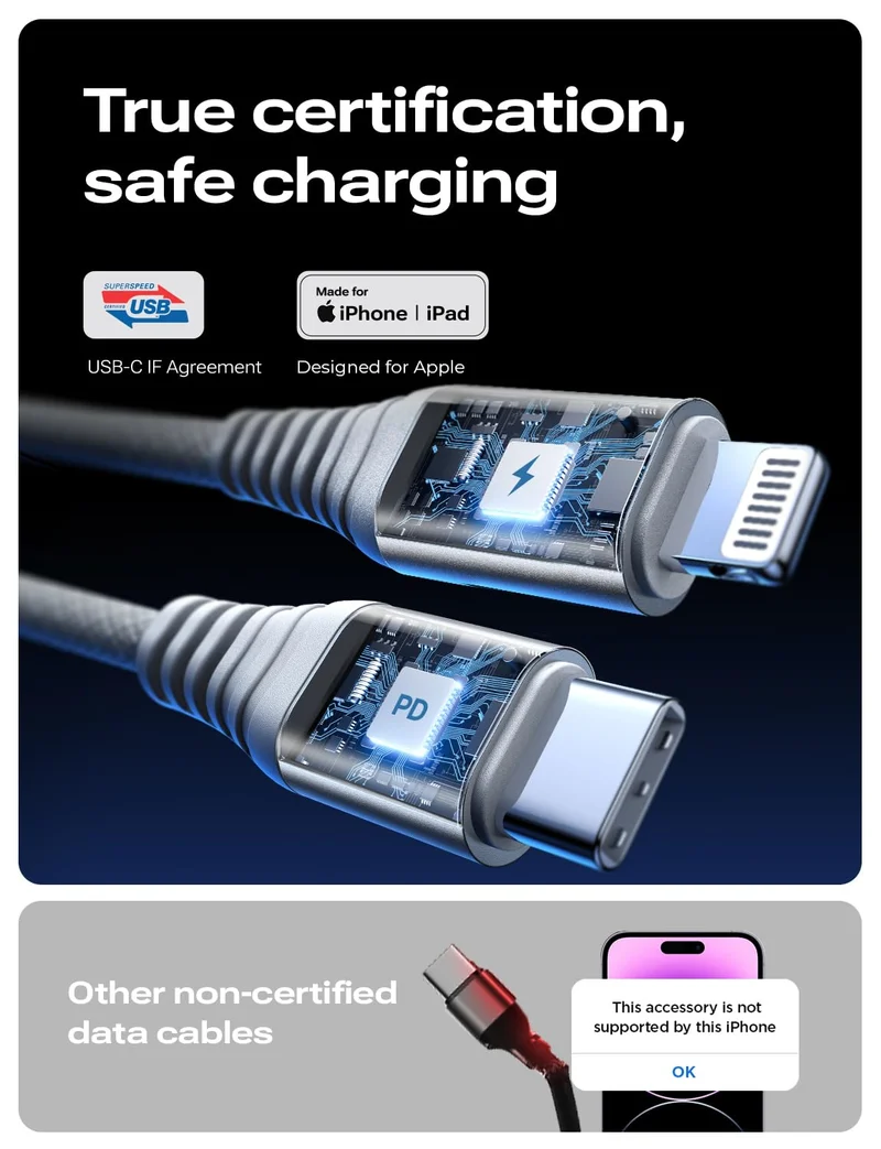 Lisen 30W USB-C-auf-Lightning-Kabel (2er-Pack)