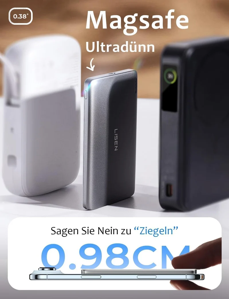 LISEN Powerbank MagSafe Slim Magnetisch