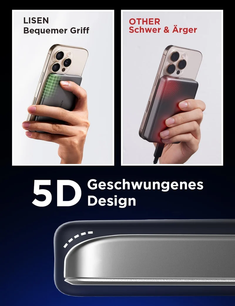 LISEN Powerbank MagSafe Slim Magnetisch