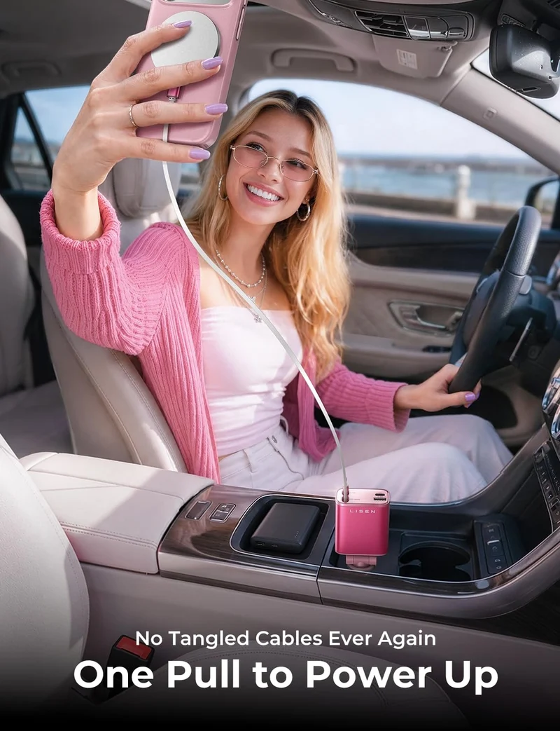 LISEN Einziehbarer Auto-Ladeadapter für iPhone 17
