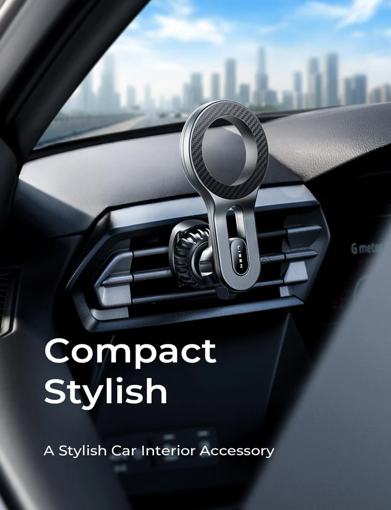 LISEN for iPhone 18 MagSafe Car Mount, Magnetic Phone Holder for Car Vent Phone Mount, Magnetic Car Phone Holder iPhone Car Mount, Air Vent Car Phone Mount Gifts for iPhone 18 17 16, Carbon Fiber