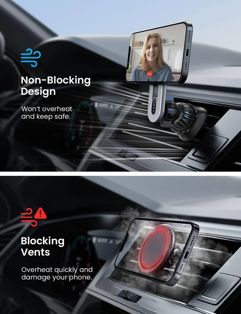 LISEN for iPhone 18 Car Mount, MagSafe Car Mount, Magnetic Phone Holder for Car Vent Phone Mount, Magnetic Car Phone Holder iPhone Car Mount, Air Vent Car Phone Mount Gifts for iPhone 18 17 16, Blue