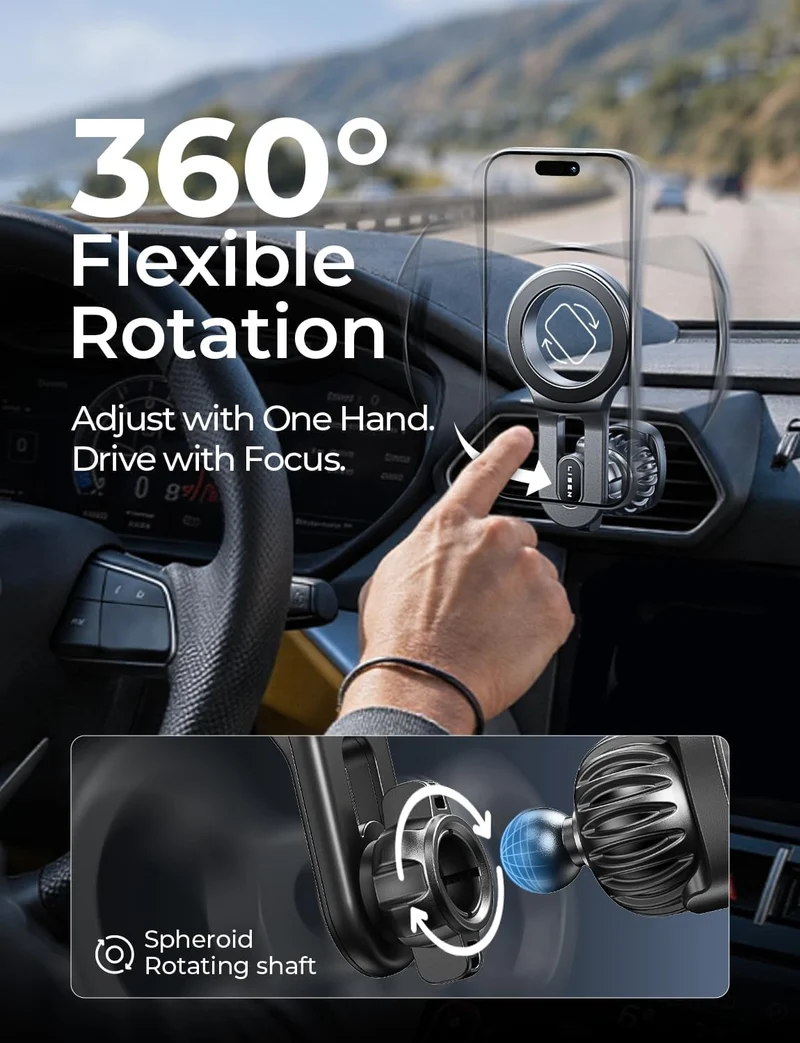 LISEN for MagSafe Car Mount for iPhone 18 Pro Max, Magnetic Phone Holder for Car Vent Phone Mount, Magnetic Car Phone Mount for, Air Vent Car Phone Holder Gifts for iPhone 18 Pro Max Car Holder 17 16