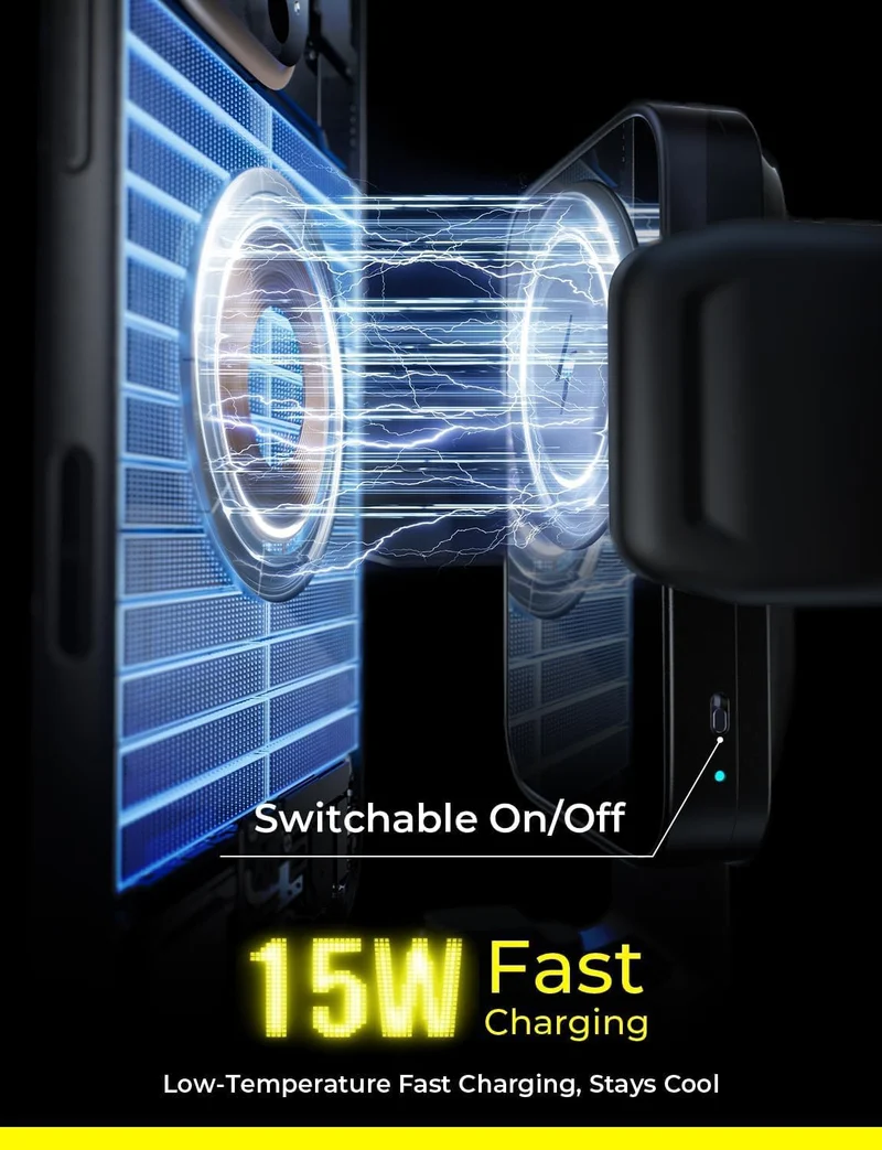 LISEN Für Android [15W Pro] Handyhalterung Auto mit Ladefunktion