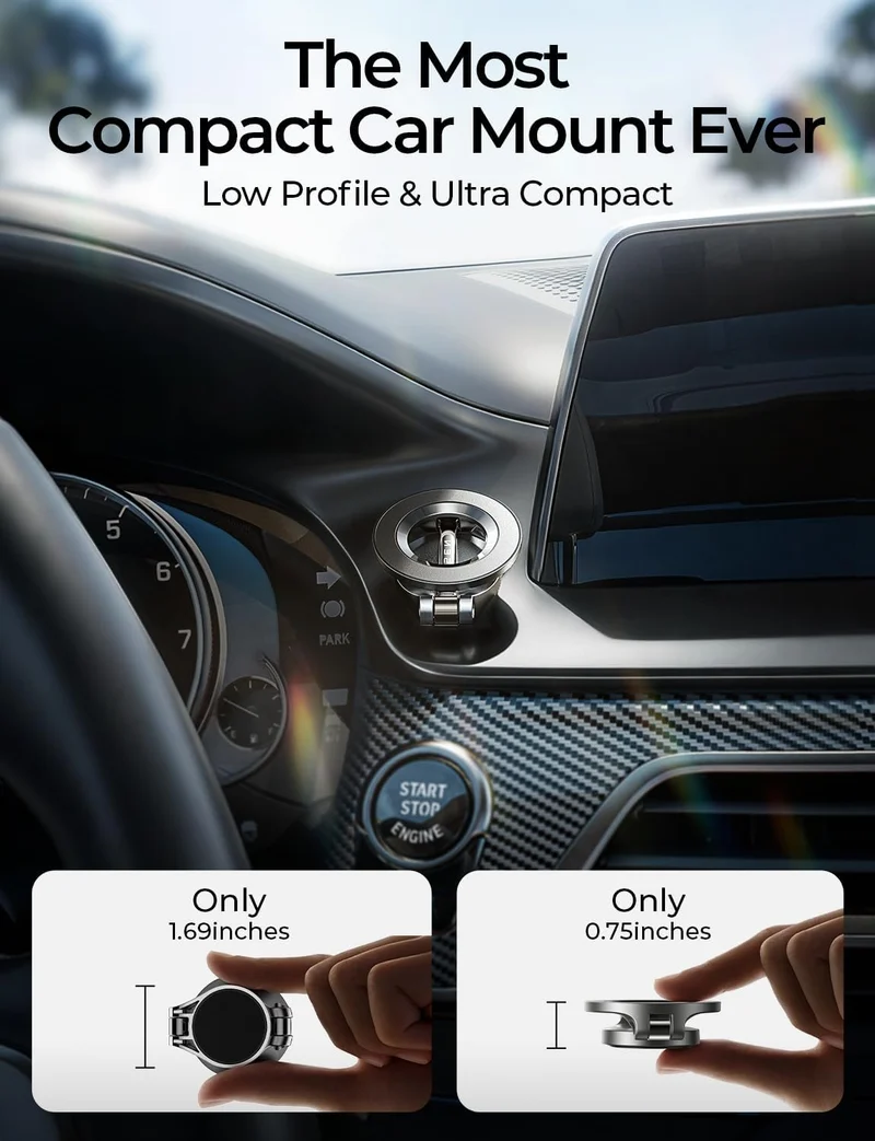 LISEN for MagSafe Car Mount [24 Strong Magnets] Magnetic Phone Holder 360°