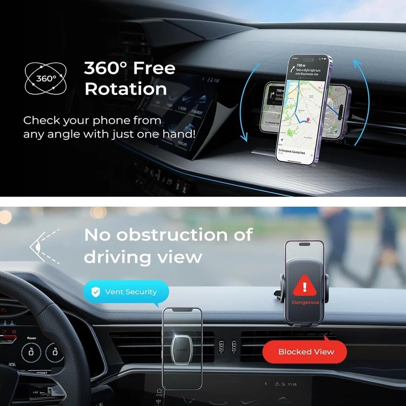 LISEN Magnetic Phone Holder Car,[Military-Grade Hook] 6 Magnets Phone Mount