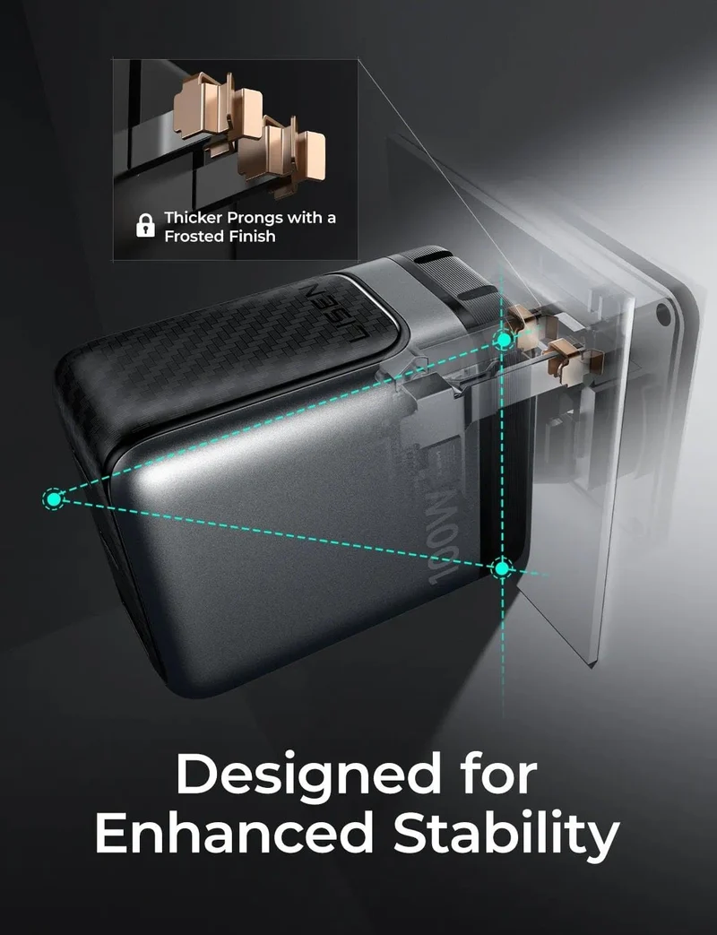 LISEN 100W USB C GaN Charger 3-Port for iPhone 17 Charger Fast Charging