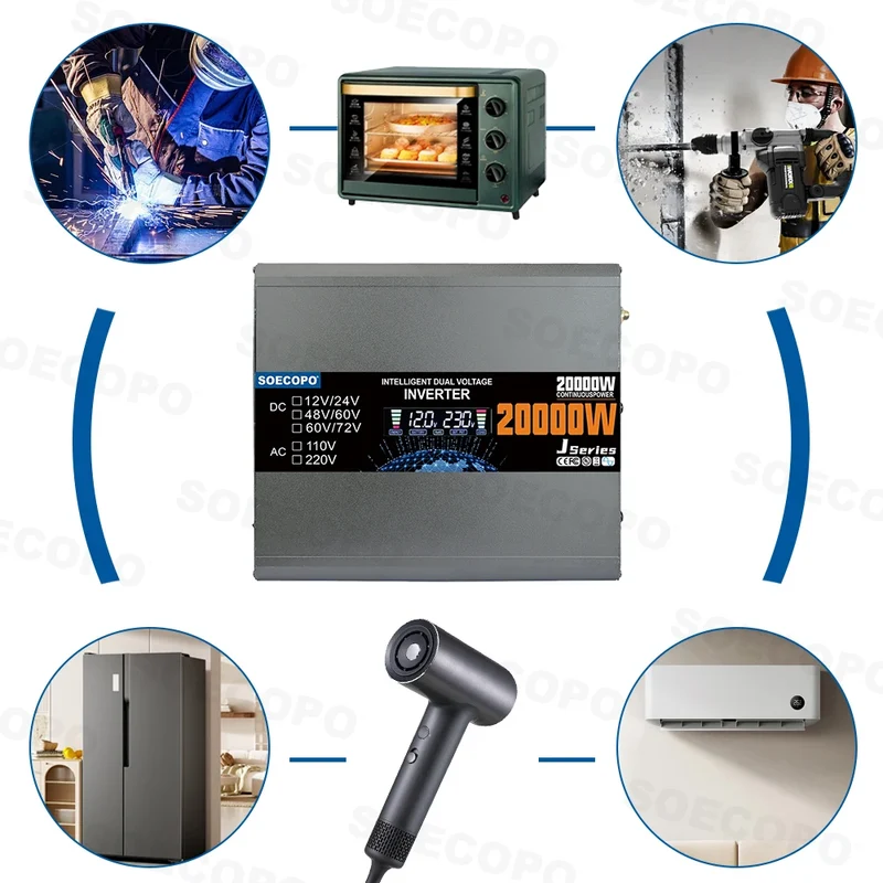 20000W Peak Solar System Kit 600W Panel DC 12V/24V To AC 110V/220V Inverter 100A Controller Complete Off Grid for Home Camping