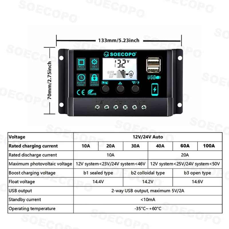 Multi-Protection No Noise 6000W Solar kit 300W Panel 100A Controller Inverter with Overload for car Emergency Prep RV Greenhouse
