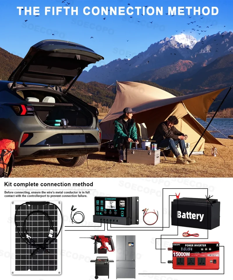 15000W Peak Solar System Kit 600W Panel DC 12V/24V To AC 110V/220V Inverter 100A Controller Complete Off Grid For Camping/Home