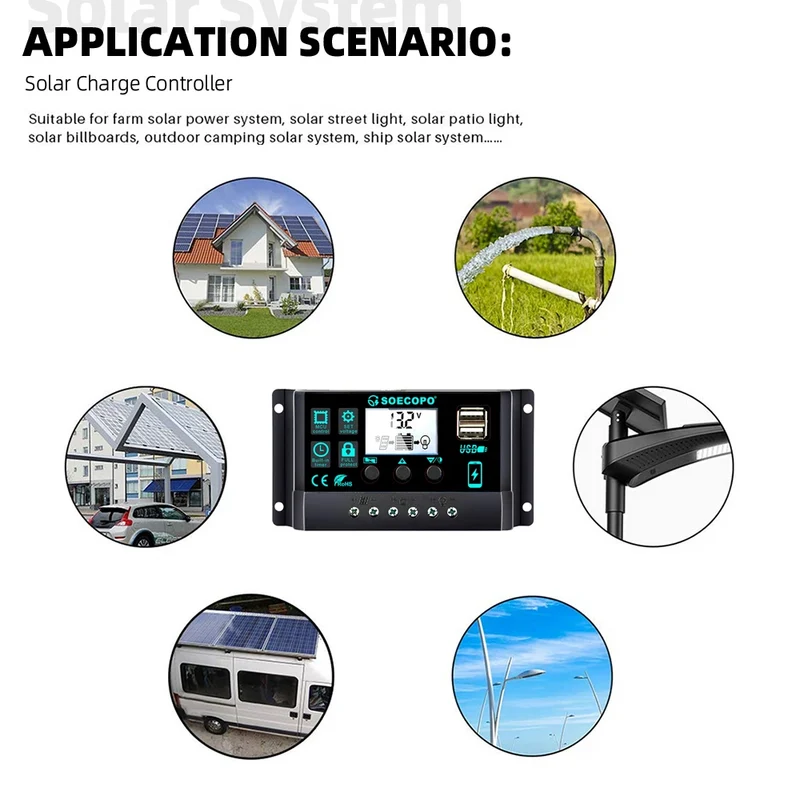 Intelligent Dual-Voltage 10000W Solar System 200W High-Efficiency Panel 100A Controller Inverter for farm car Field Research