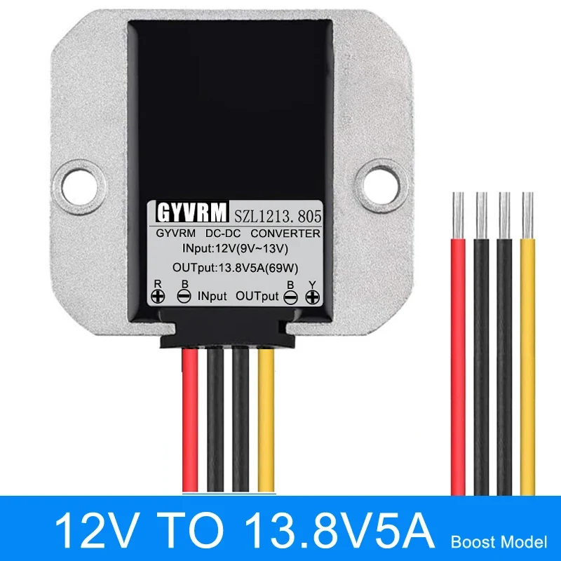 GYVRM 12V to 13.8V 14V DC DC Step Up 1A 2A 3A 4A 5A Non Isolated Boost Power Converter 12 Volts to 13.8 Volts Voltage Regulator