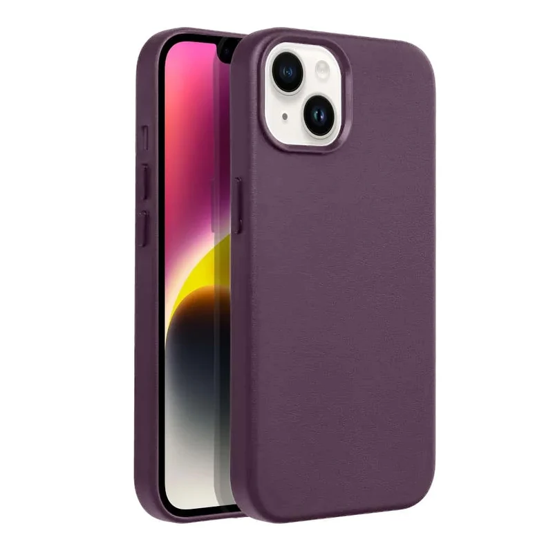 Casify Leren Hoesje met MagSafe voor de iPhone 13/14 - Donkerpaars