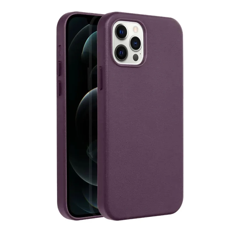 Casify Leren Hoesje met MagSafe voor de iPhone 12/12 Pro - Donkerpaars