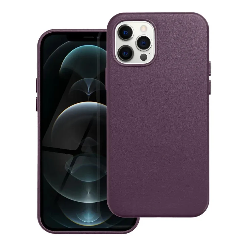 Casify Leren Hoesje met MagSafe voor de iPhone 12/12 Pro - Donkerpaars