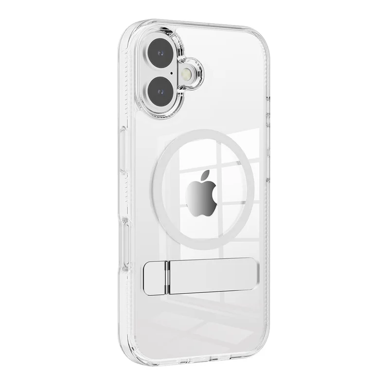 Casify Doorzichtig Kickstand Hoesje met MagSafe voor de iPhone 16 Plus - Transparant