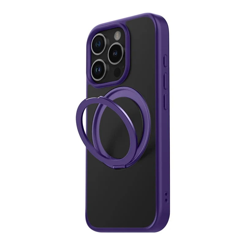 Casify 360° verstelbaar Kickstand Hoesje met MagSafe voor de iPhone 16 Pro - Mat Donkerpaars