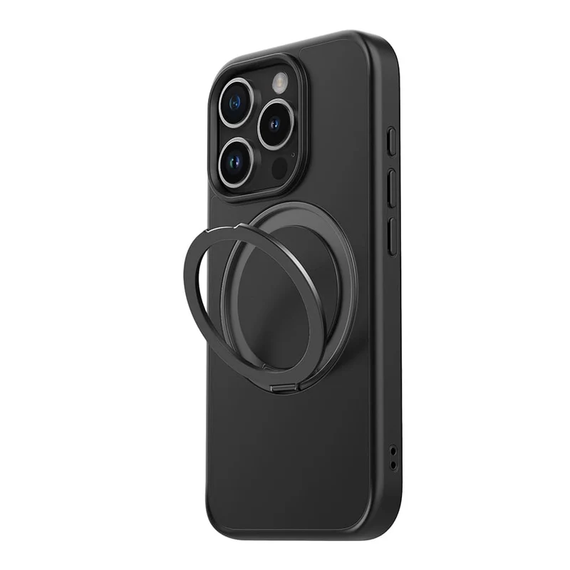 Casify 360° verstelbaar Kickstand Hoesje met MagSafe voor de iPhone 16 Pro - Mat Zwart