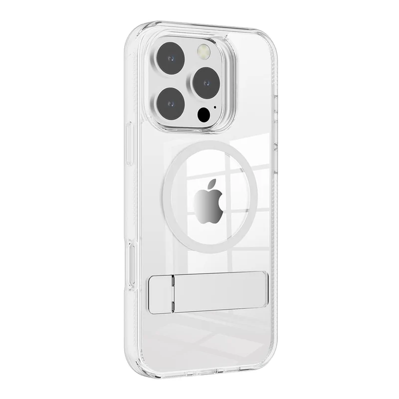 Casify Doorzichtig Kickstand Hoesje met MagSafe voor de iPhone 16 Pro - Transparant