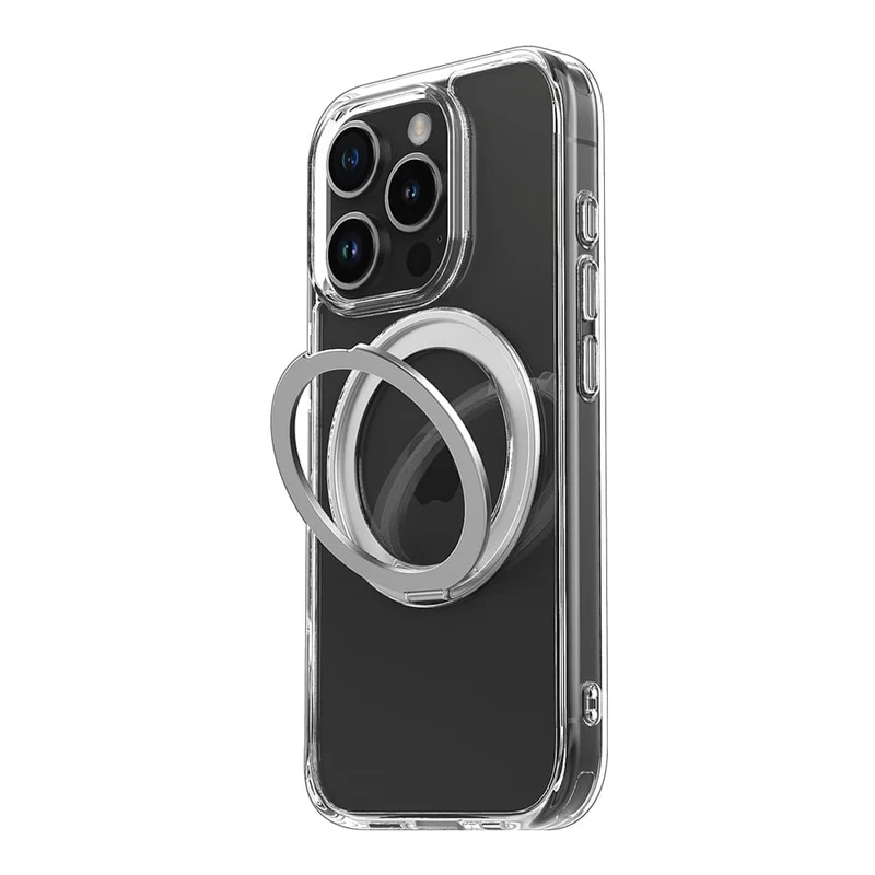 Casify 360° verstelbaar Kickstand Hoesje met MagSafe voor de iPhone 16 Pro Max - Transparant