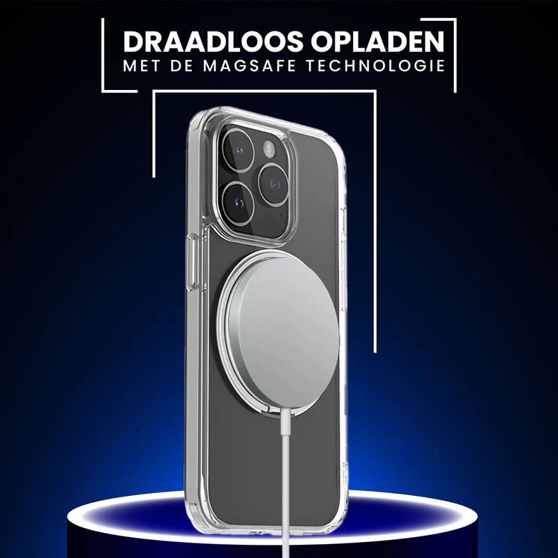 Casify 360° verstelbaar Kickstand Hoesje met MagSafe voor de iPhone 16 Pro Max - Transparant