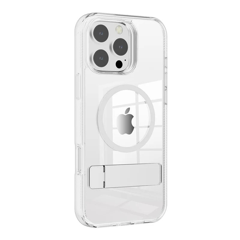Casify Doorzichtig Kickstand Hoesje met MagSafe voor de iPhone 16 Pro Max - Transparant