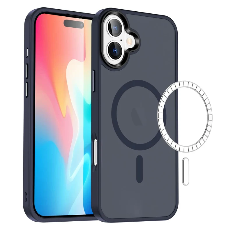 Casify Matte Hoesje met MagSafe voor de iPhone 16 - Mat Donkerblauw