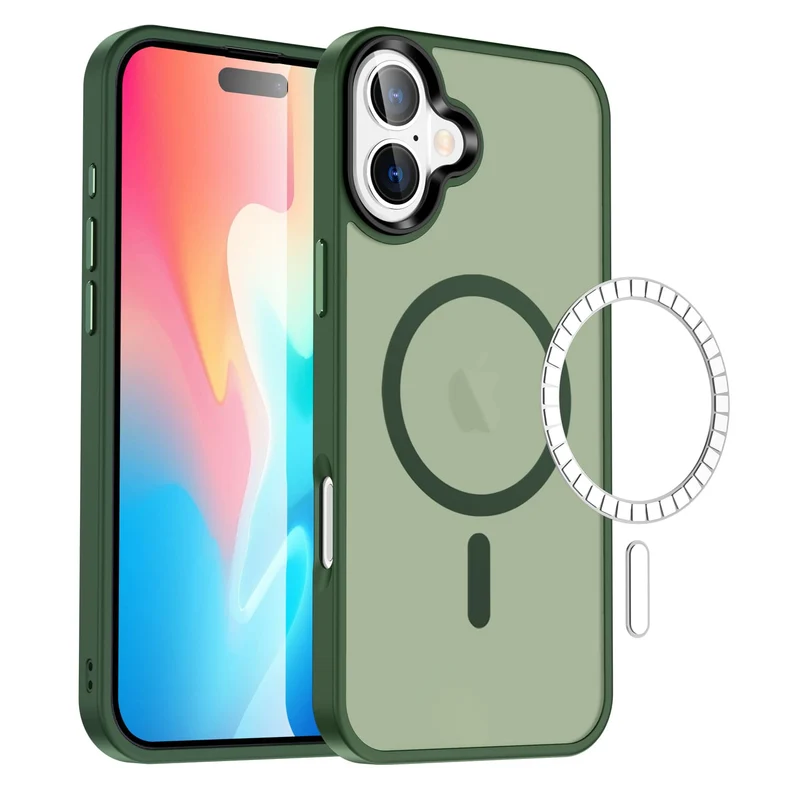 Casify Matte Hoesje met MagSafe voor de iPhone 16 Plus - Mat Donkergroen