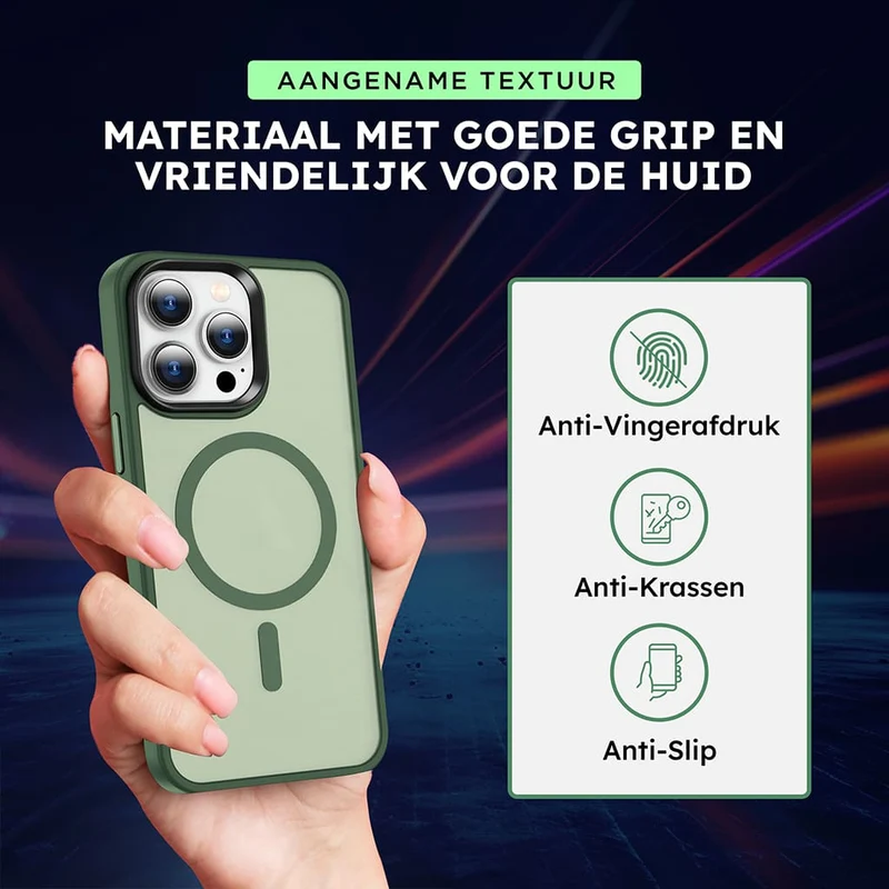 Casify Matte Hoesje met MagSafe voor de iPhone 16 Plus - Mat Donkergroen